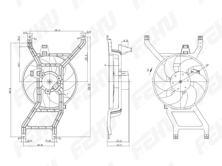 FFC1064h Электровентилятор охлаждения с Кожухом для Lada Largus (12-)/Renault Logan (08-)