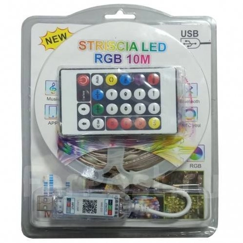 Гирлянда RGB 10 метров, Светодиодная лента с пультом, гирлянда 10 метров с USB и Bluetooth