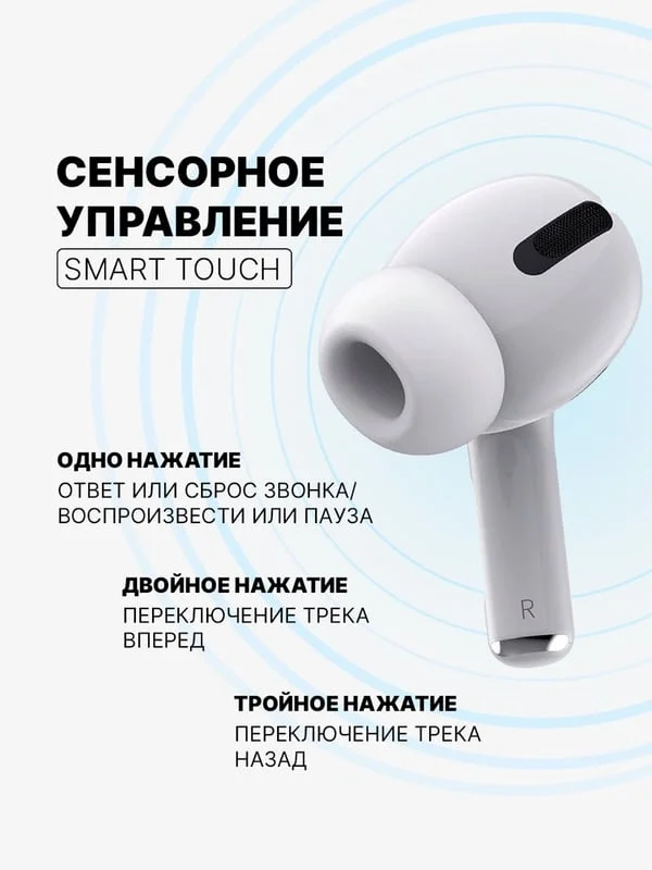 Беспроводные наушники AiPods Pro, с шумоподавлением и прозрачностью, Bluetooth, сенсорные