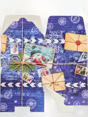 Синий новогодняя подарочная коробка складная для новогоднего подарка