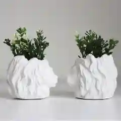 Кашпо для суккулентов, кактусов из гипса,подсвечник Лев
