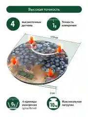 Синий весы кухонные электронные MARTA MT-1640 / Индикатор температуры/ сенсор/ черничная россыпь