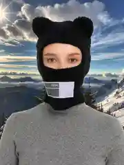 Черный женская зимняя балаклава шапка в форме медведя для девочек