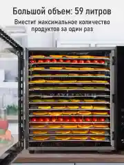 Прозрачный профессиональная сушилка для овощей и фруктов STINGRAY ST-FD707A , 14 уровней, 1200Вт