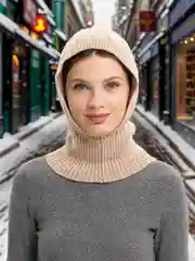 Женская шапка снуд, капор вязаный, балаклава
