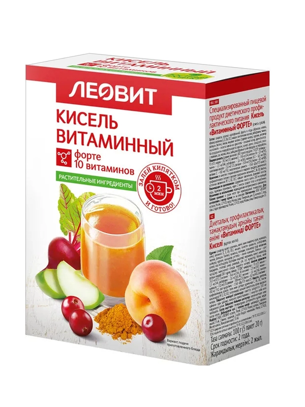 Кисель Витаминный Леовит ФОРТЕ, 5 пакетов по 20 г