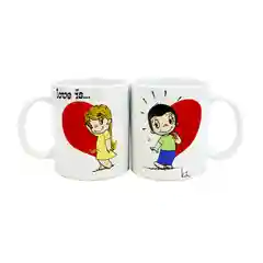 Кружки Love is в подарочной упаковке 330 мл, 2 шт, фарфор