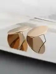 Золотой серьги-диски круглые