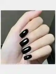 Накладные ногти короткие квадрат черные