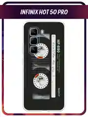 Хром чехол на Infinix Hot 50 Pro / Инфиникс Хот 50 Про прозрачный, с принтом, защита камеры