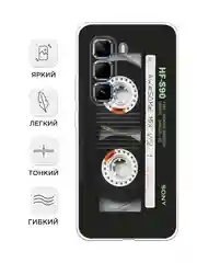 Хром чехол на Infinix Hot 50 Pro / Инфиникс Хот 50 Про прозрачный, с принтом, защита камеры