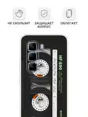 Хром чехол на Infinix Hot 50 Pro / Инфиникс Хот 50 Про прозрачный, с принтом, защита камеры