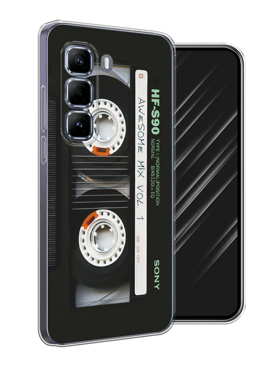Хром чехол на Infinix Hot 50 Pro / Инфиникс Хот 50 Про прозрачный, с принтом, защита камеры