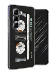 Хром чехол на Infinix Hot 50 Pro / Инфиникс Хот 50 Про прозрачный, с принтом, защита камеры