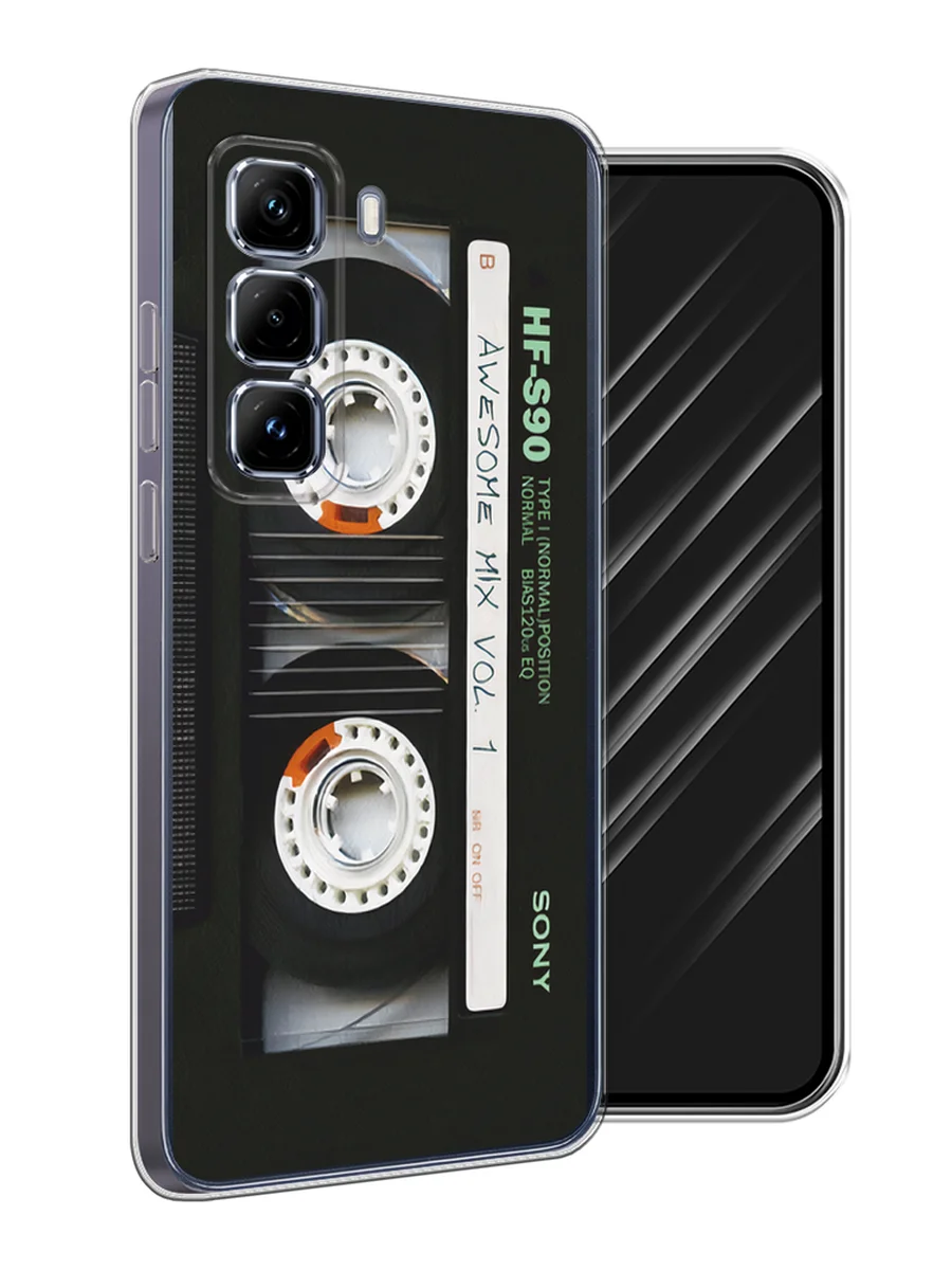 Хром чехол на Infinix Hot 50 Pro Plus / Инфиникс Хот 50 Про Плюс прозрачный, с принтом