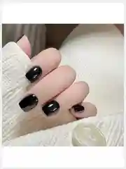 Накладные ногти короткие квадрат черные