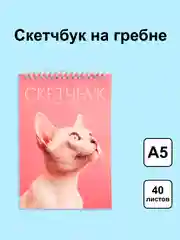 Серый блокнот/скетчбук/ежедневник/записная книжка/смешбук/кешбук с котиками, котоблокнот