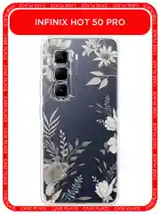 Кремовый чехол на Infinix Hot 50 Pro / Инфиникс Хот 50 Про прозрачный, с принтом, защита камеры