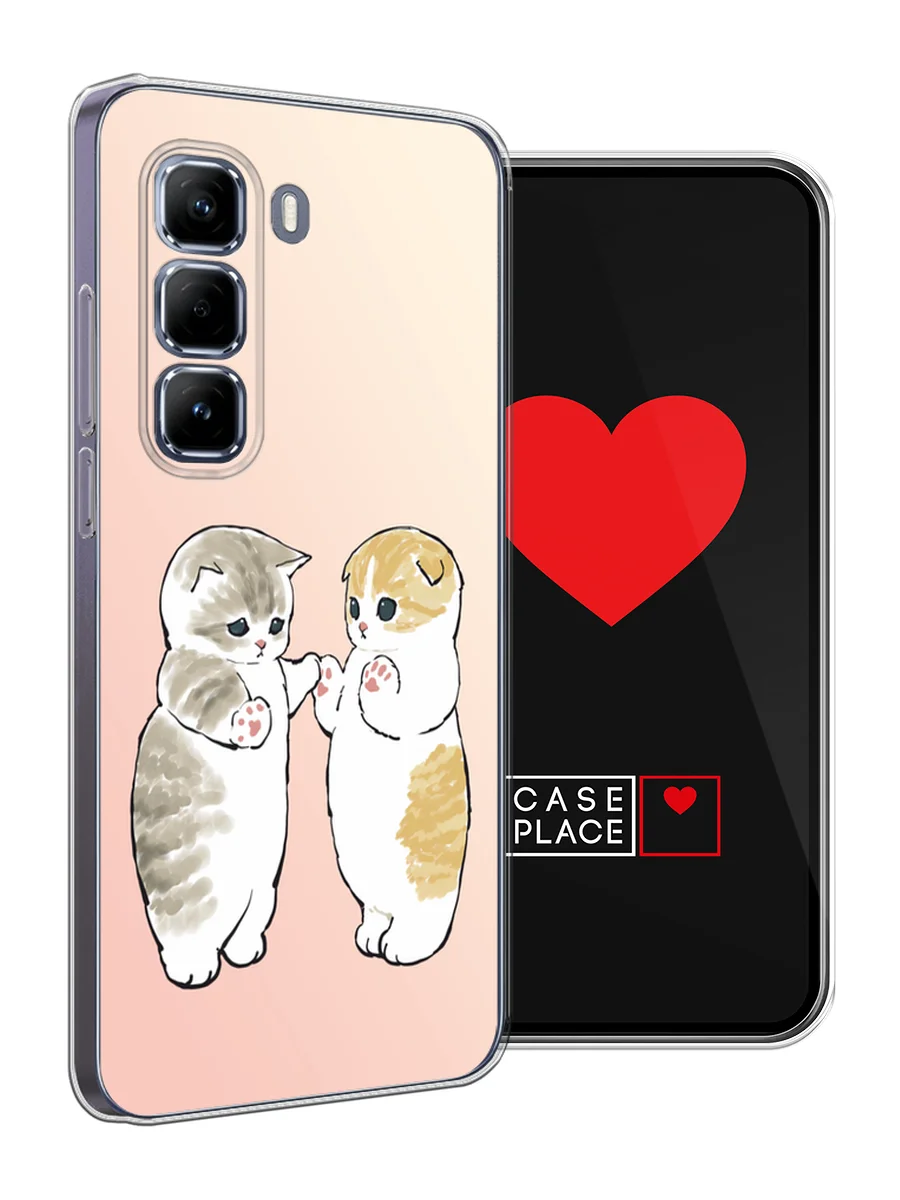 Бежевый меланж чехол на Infinix Hot 50 Pro / Инфиникс Хот 50 Про прозрачный, с принтом, защита камеры