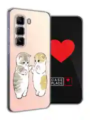 Бежевый меланж чехол на Infinix Hot 50 Pro / Инфиникс Хот 50 Про прозрачный, с принтом, защита камеры