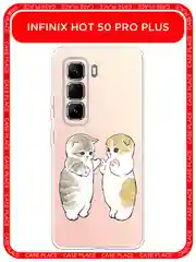 Бежевый меланж чехол на Infinix Hot 50 Pro Plus / Инфиникс Хот 50 Про Плюс прозрачный, с принтом