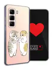 Бежевый меланж чехол на Infinix Hot 50 Pro Plus / Инфиникс Хот 50 Про Плюс прозрачный, с принтом