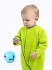 Салатовый детский флисовый комбинезон Утенок