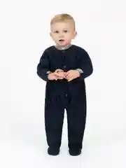 Темно-синий детский флисовый комбинезон Утенок