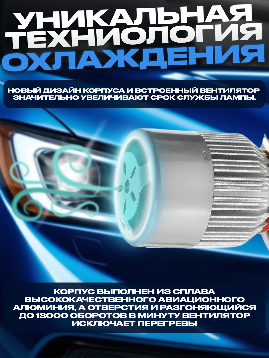 Светодиодные автомобильные лампы C6, H4, LED