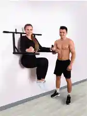 Черный турник-брусья АТЛАНТ черный с черными ручками