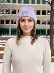 Сиреневый шапка шерстяная унисекс
