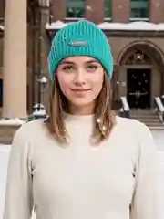 Тёмно-зелёный шапка шерстяная унисекс
