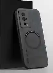 Чехол для POCO X6 pro /  POCO F5 pro кожаный с кольцом для магнитного автодержателя