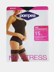 Капроновые белые чулки с ажурной резинкой Pompea Vani no stress свадебные