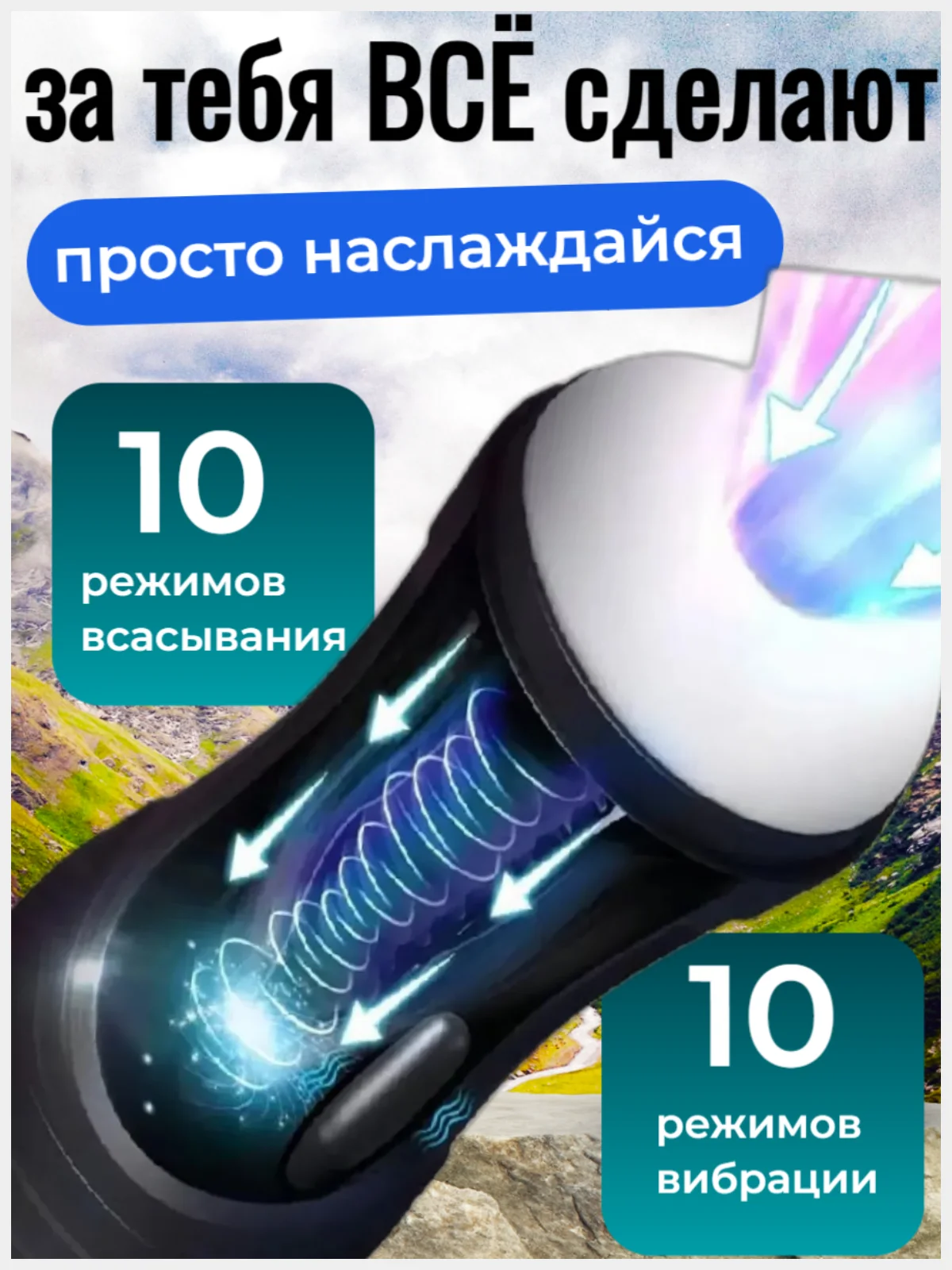 Автоматический мастурбатор "Двойная стимуляция 2.0" для мужчин с вибрацией и вакуумом