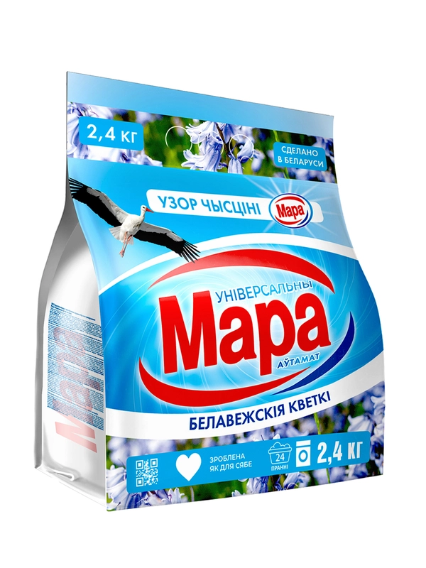 Средство моющее синт. порошкообразное универсальное Мара Белавежскія кветкі автомат,2,4 кг