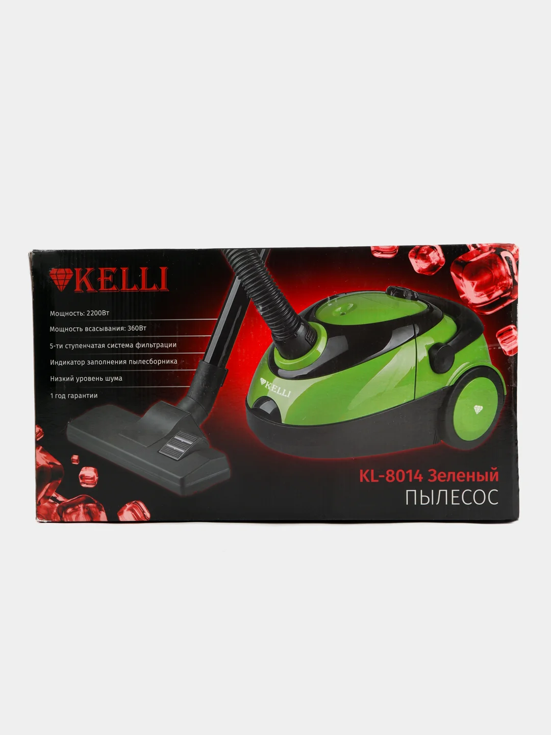 Пылесос KELLI KL-8014 с мешком зеленый