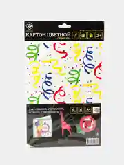 Картон цветной с принтом 6 листов 6 цветов формат А4