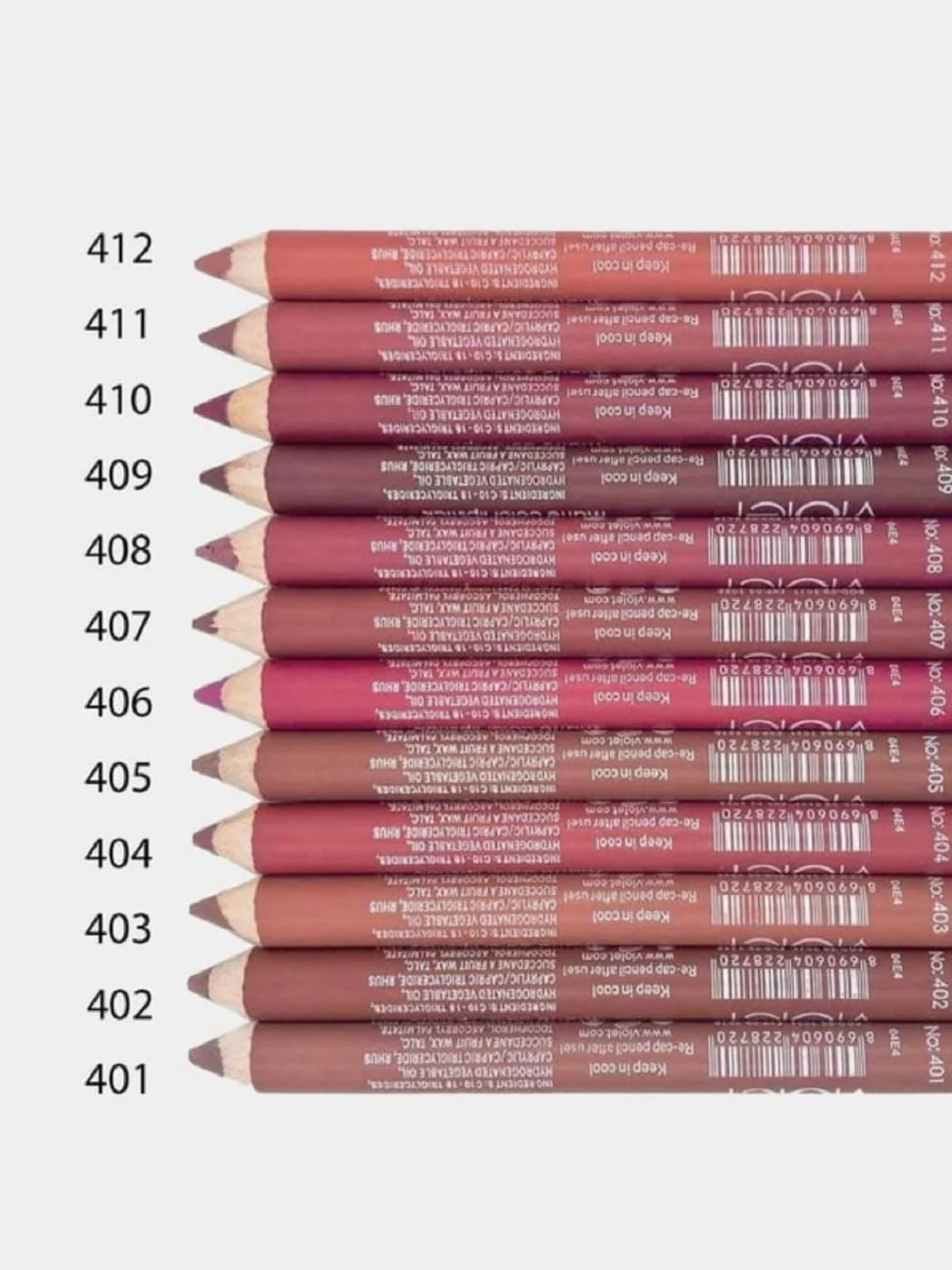 Карандаш-помада  для губ Violet waterproof lipstick, с точилкой, 12 номеров на выбор