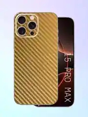 Золотой защитная пленка на iPhone 15 Pro Max под карбон на заднюю часть,под кожу, на зад, назад