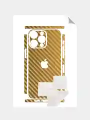 Золотой защитная пленка на iPhone 15 Pro Max под карбон на заднюю часть,под кожу, на зад, назад
