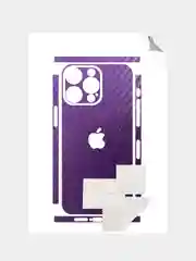 Фиолетовый защитная пленка на iPhone 15 Pro Max под карбон на заднюю часть,под кожу, на зад, назад