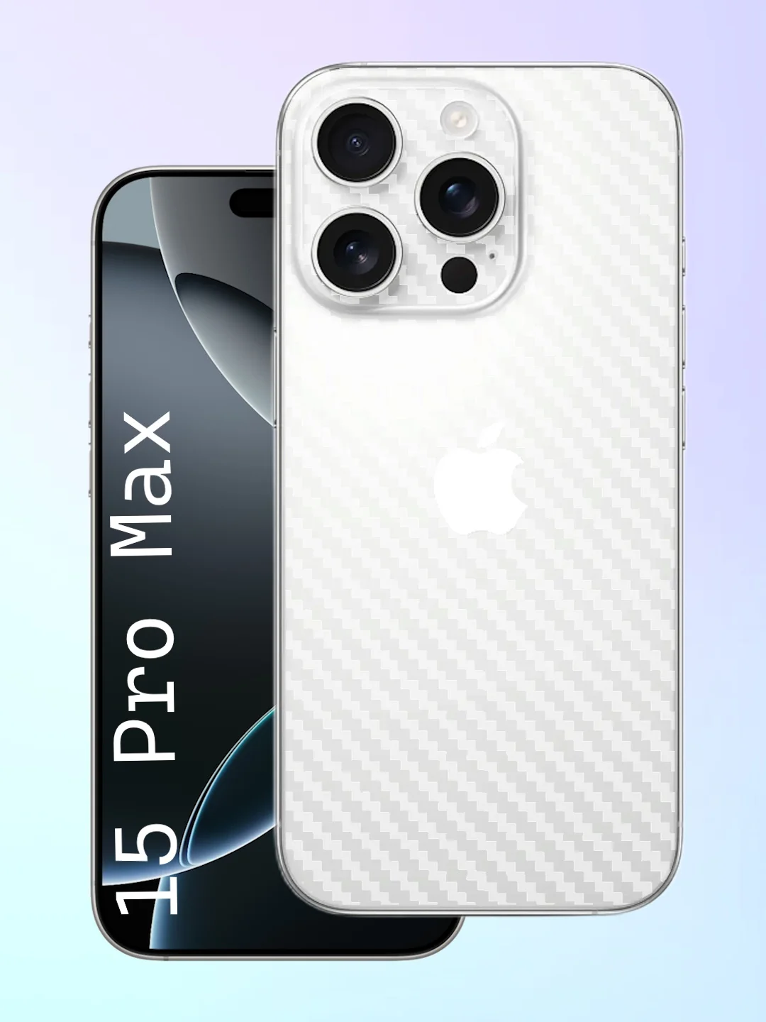 Прозрачный защитная пленка на iPhone 15 Pro Max под карбон на заднюю часть,под кожу, на зад, назад