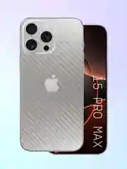 Серебряный защитная пленка на iPhone 15 Pro Max под карбон на заднюю часть,под кожу, на зад, назад