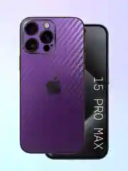 Фиолетовый защитная пленка на iPhone 15 Pro Max под карбон на заднюю часть,под кожу, на зад, назад