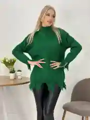 Зеленый свитер женский