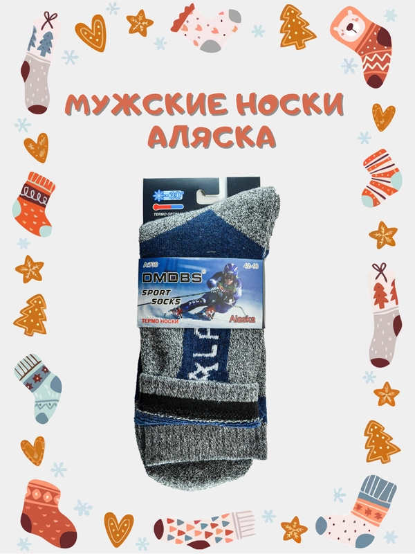 Мужские носки Аляска, термоноски, водоотталкивающие, размер 42-48