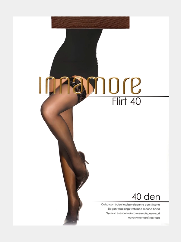 Чулки капроновые Innamore Flirt 40 с кружевной резинкой Daino (лёгкий загар)