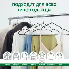 Вешалки-плечики для одежды металлические, антискользящие, взрослые набор