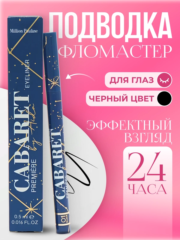 Подводка-фломастер для глаз, черная